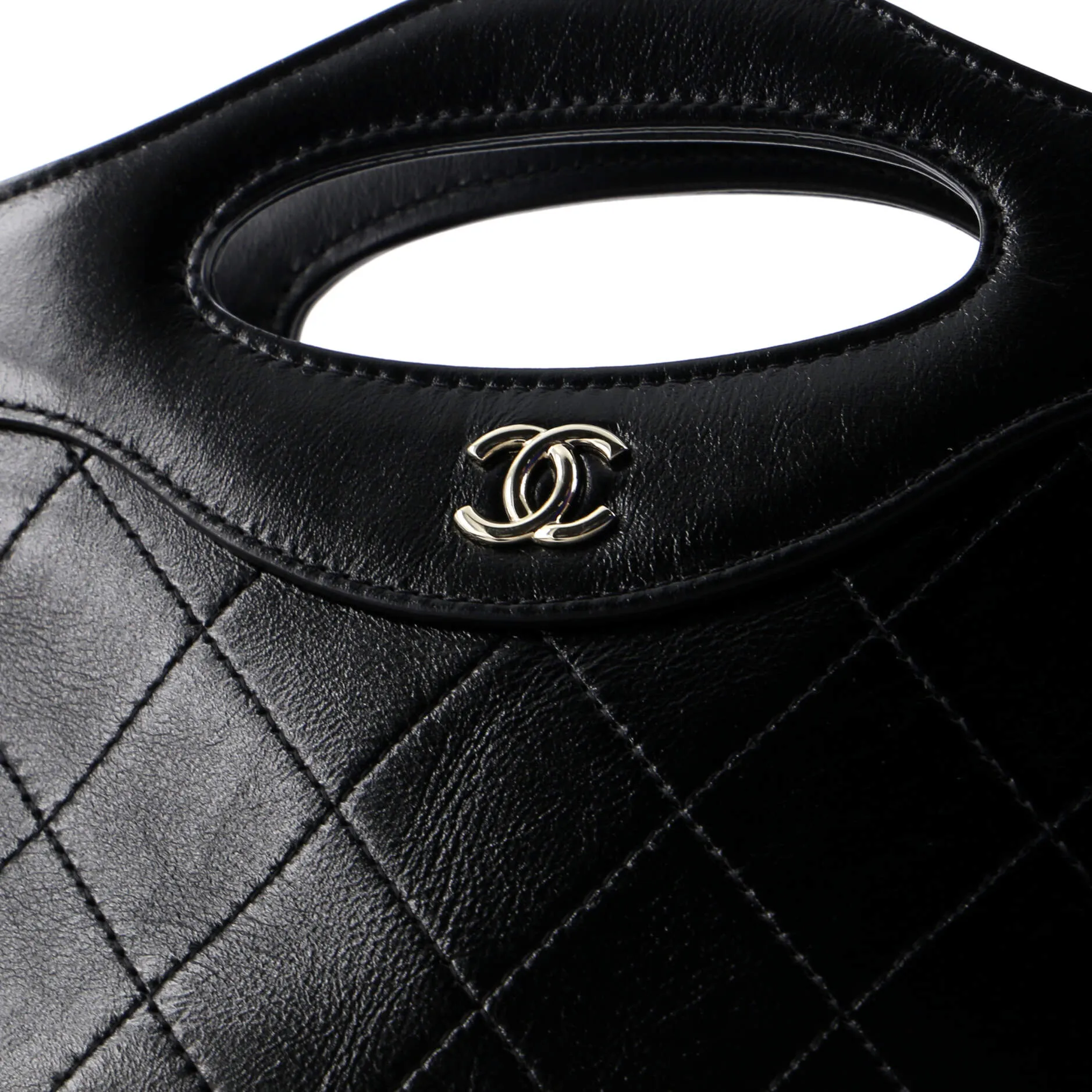31 Shopping Bag Clutch with Chain Quilted Calfskin Small