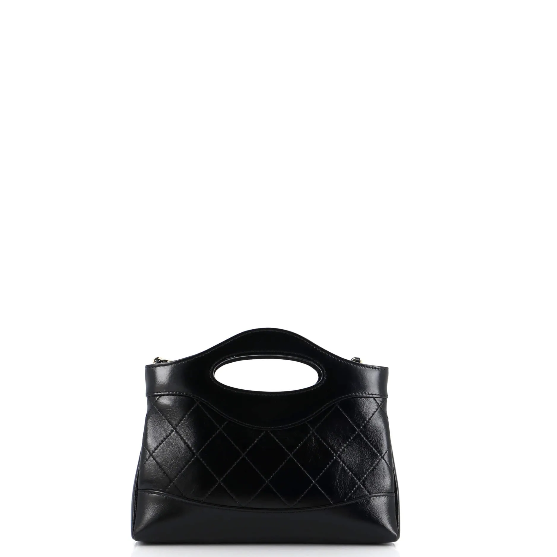 31 Shopping Bag Clutch with Chain Quilted Calfskin Small