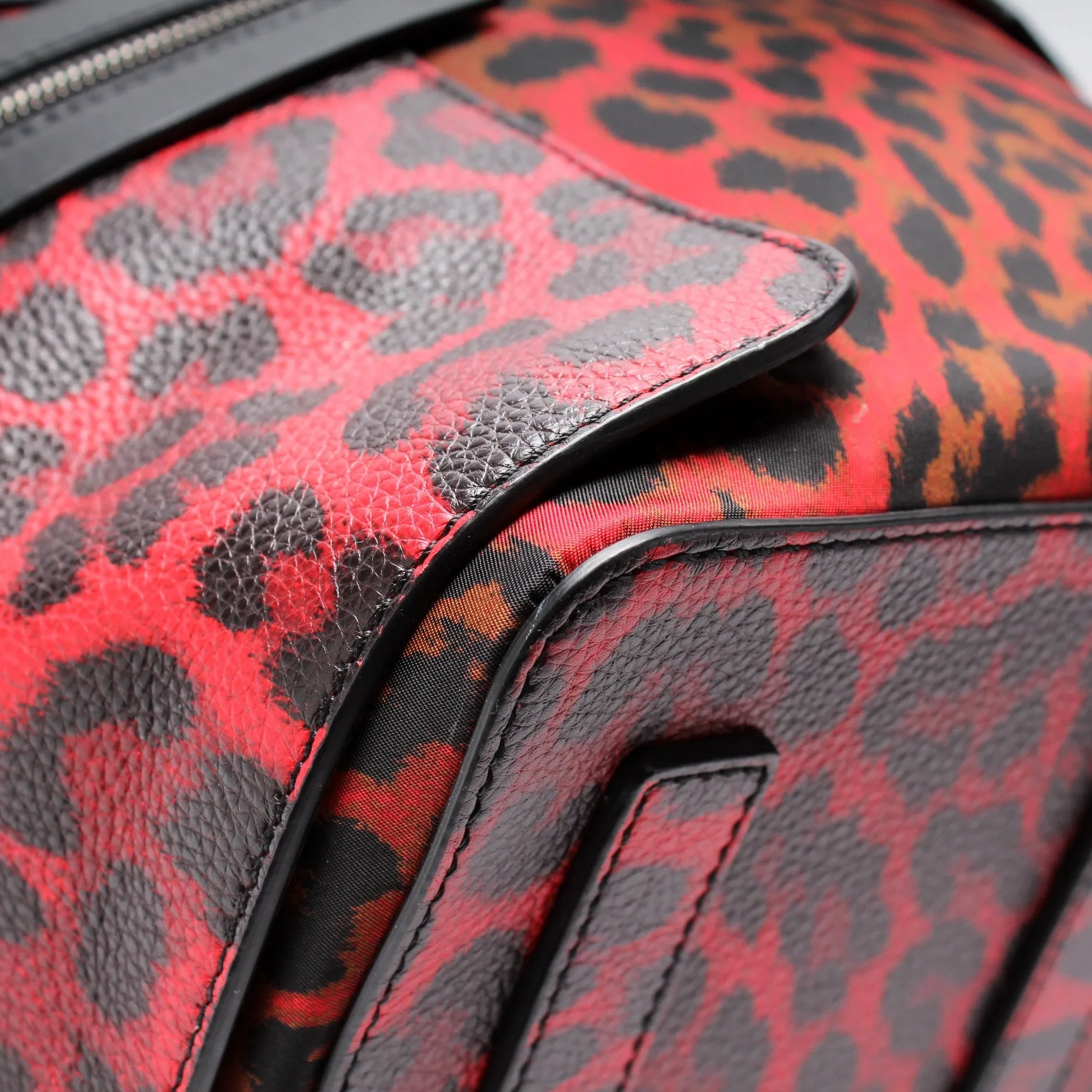 Apoloubi Backpack Printed Nylon/Leather