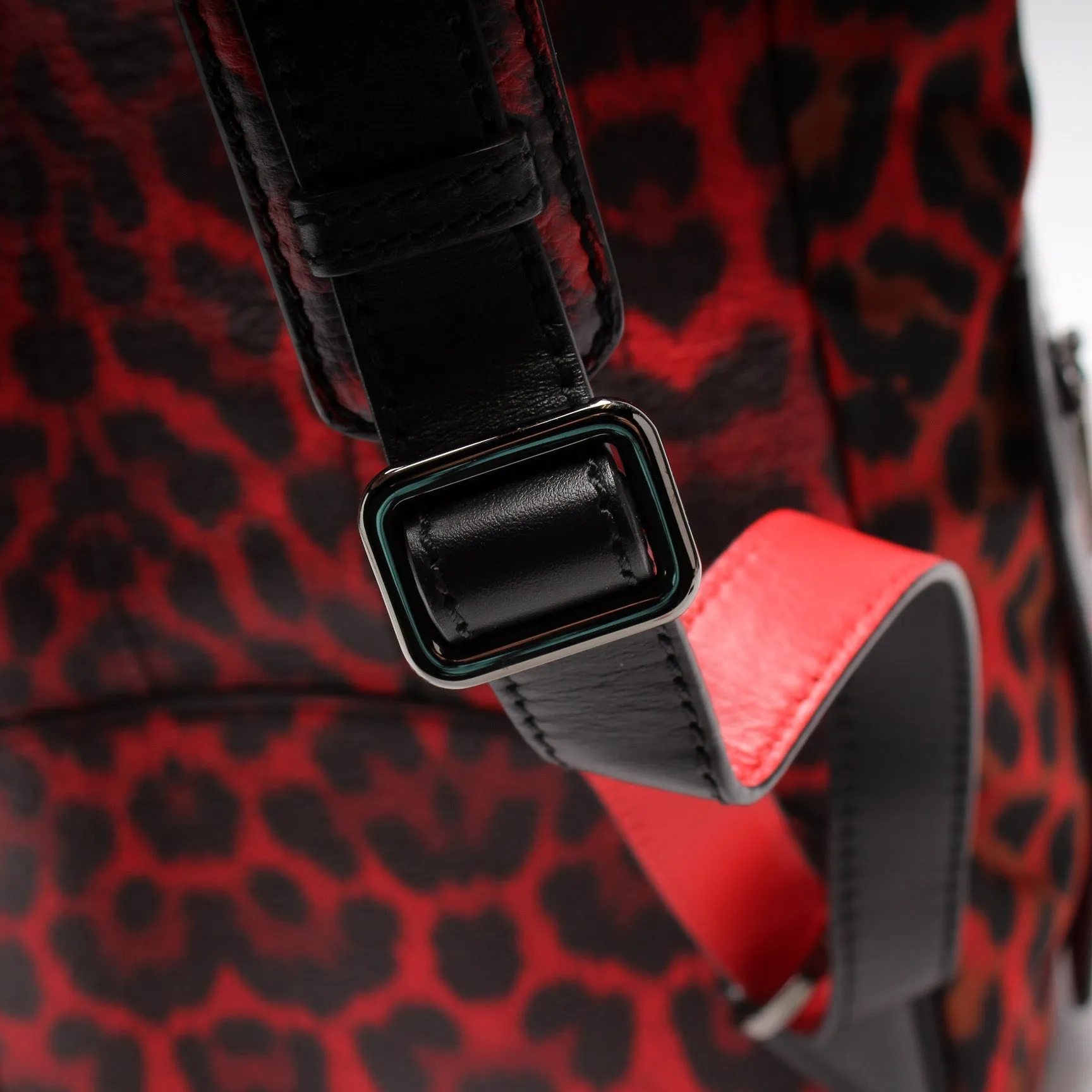 Apoloubi Backpack Printed Nylon/Leather