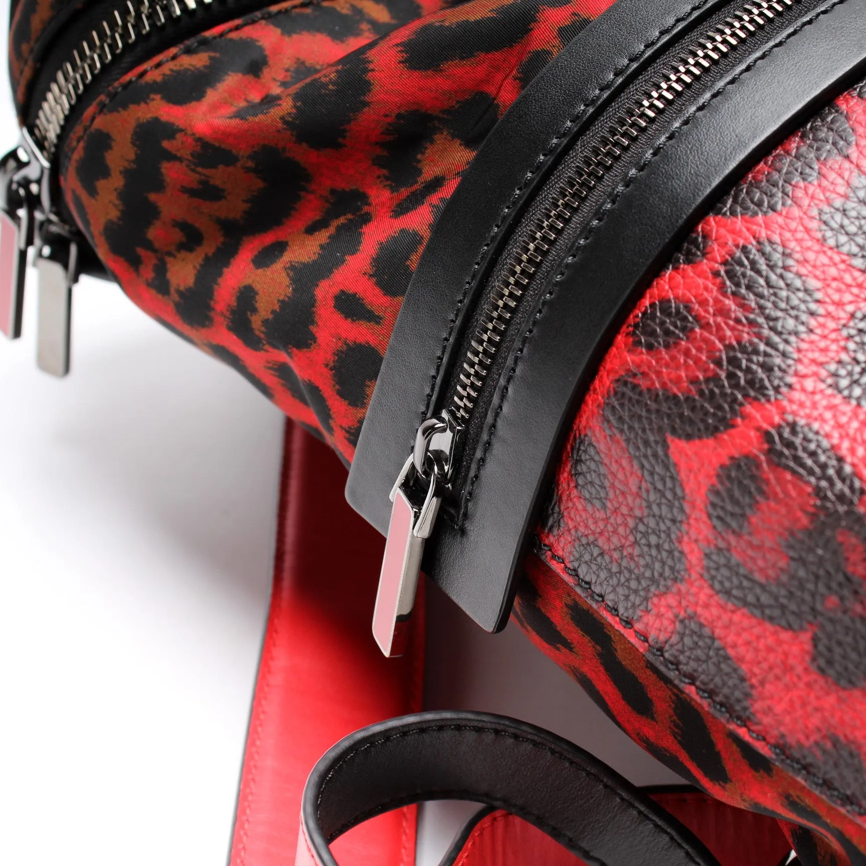 Apoloubi Backpack Printed Nylon/Leather