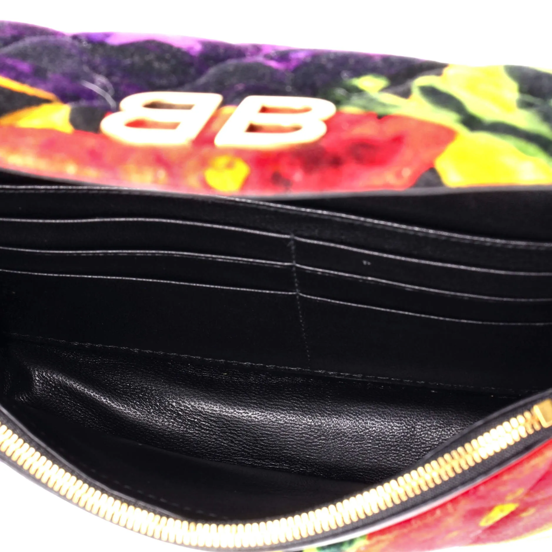 BB Chain Wallet Quilted Printed Velvet