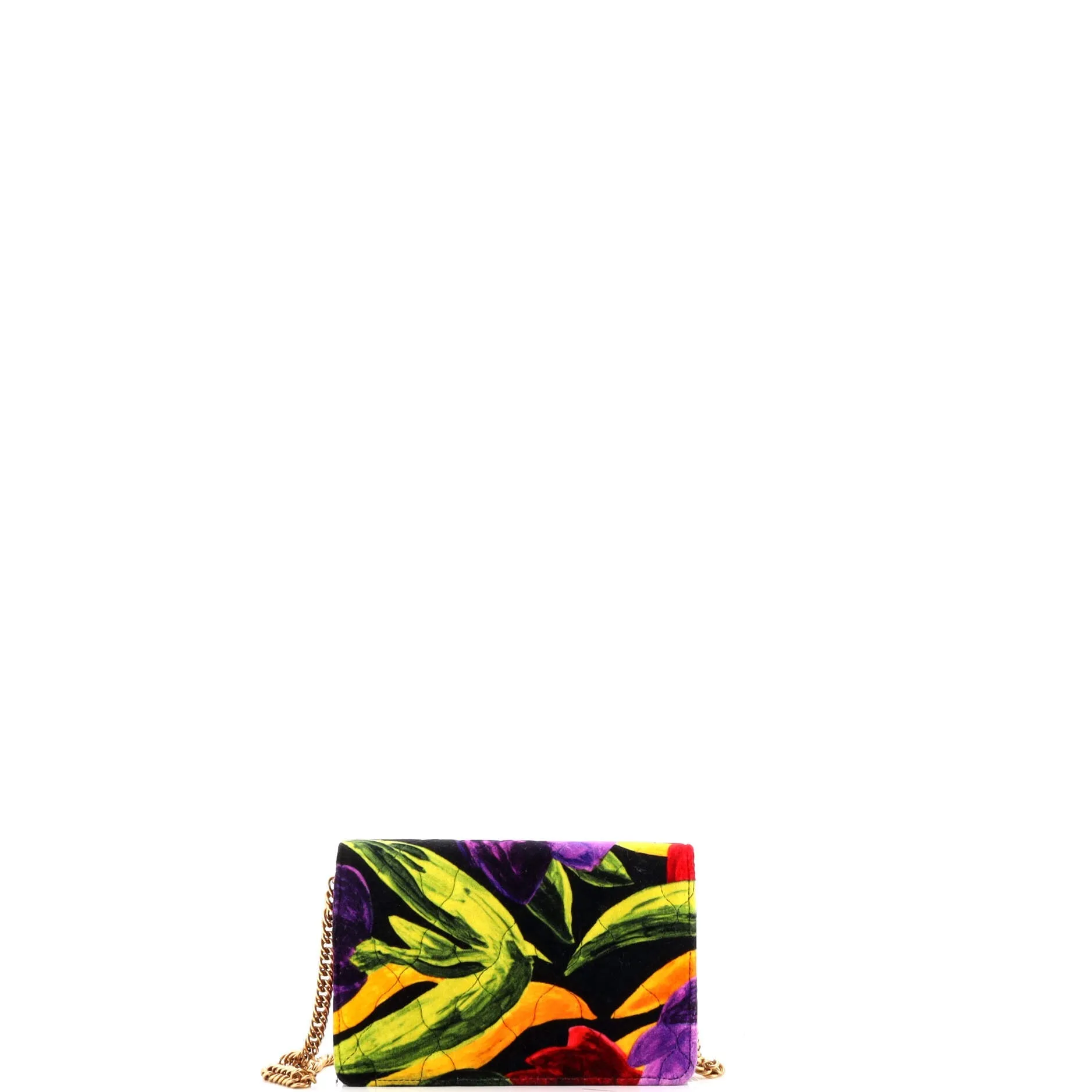 BB Chain Wallet Quilted Printed Velvet