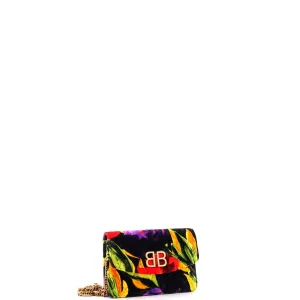 BB Chain Wallet Quilted Printed Velvet