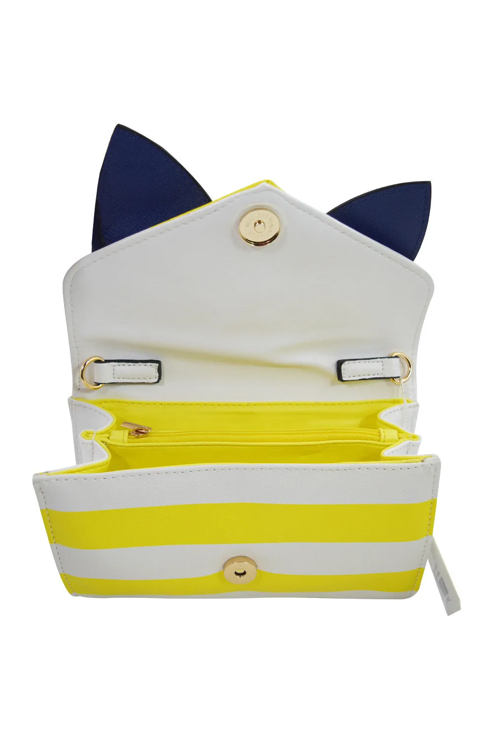 Bow Wallet Clutch Purse - Striped Clutch Wallet Crossbody Purse with Oversized Bow