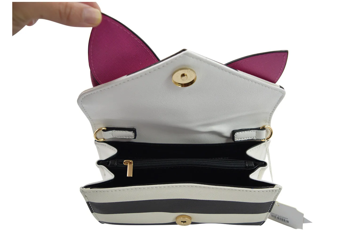 Bow Wallet Clutch Purse - Striped Clutch Wallet Crossbody Purse with Oversized Bow