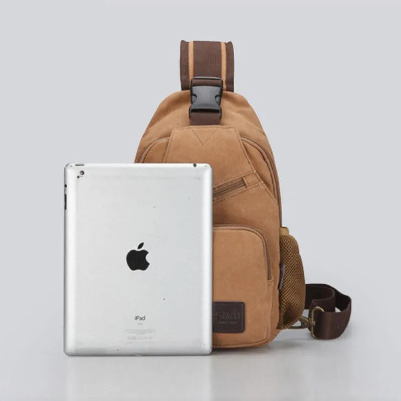 Canvas Outdoor Casual Large Capacity Crossbody Bag Chest Bag