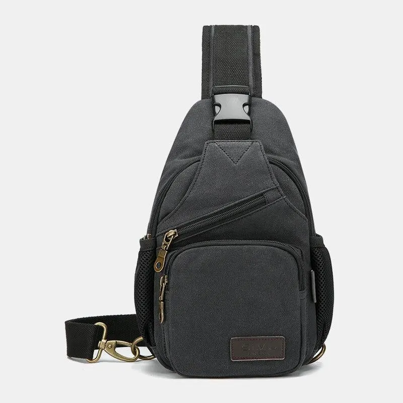 Canvas Outdoor Casual Large Capacity Crossbody Bag Chest Bag