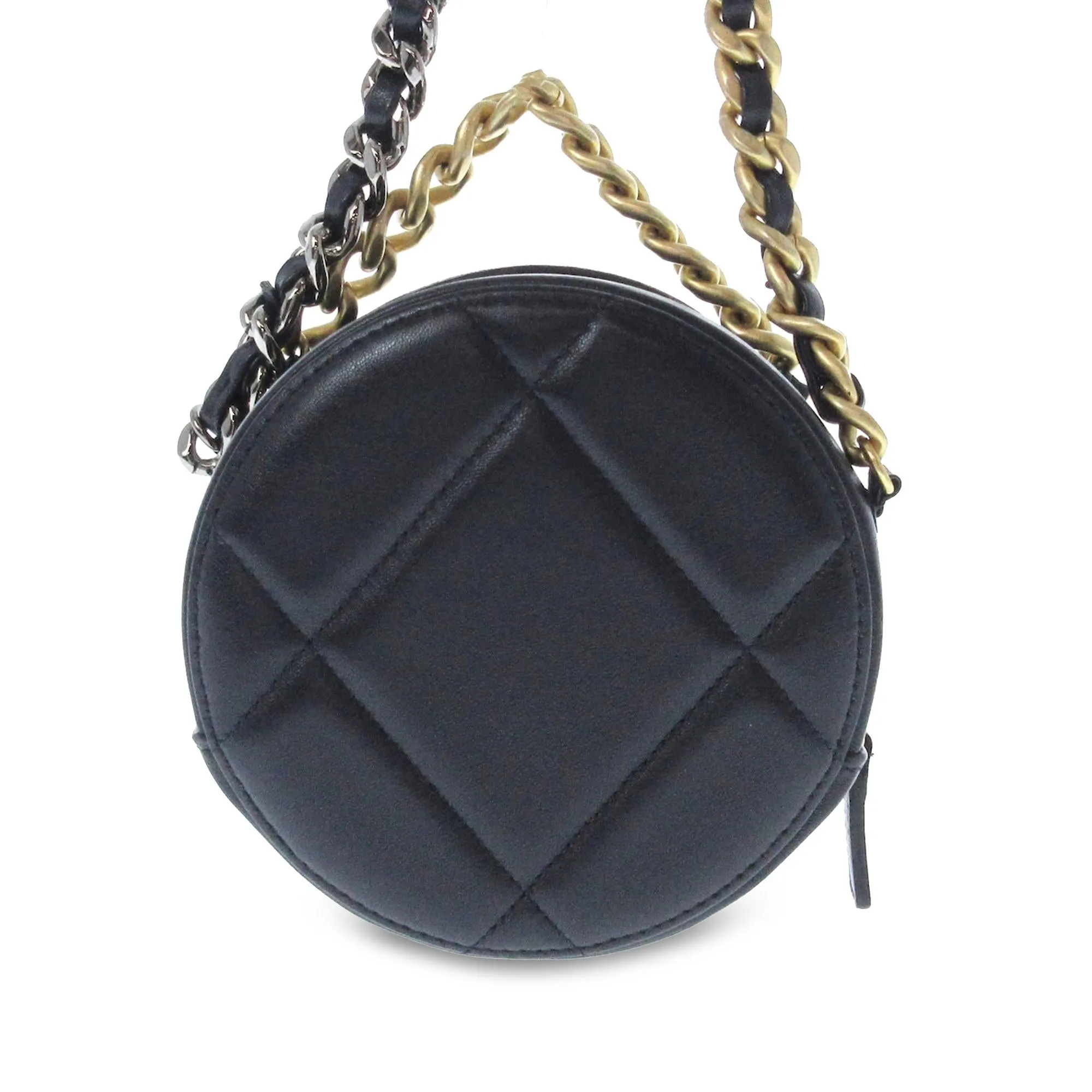 Chanel 19 Round Lambskin Clutch With Chain (SHG-6cbrO9)