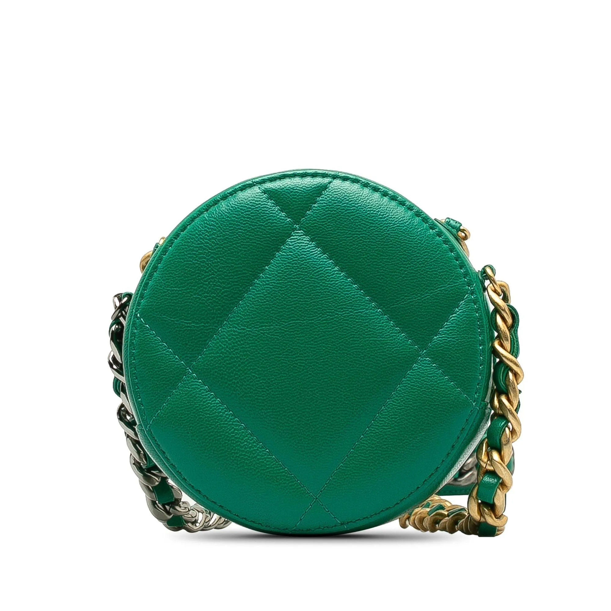 Chanel 19 Round Lambskin Clutch With Chain (SHG-pjBnNJ)