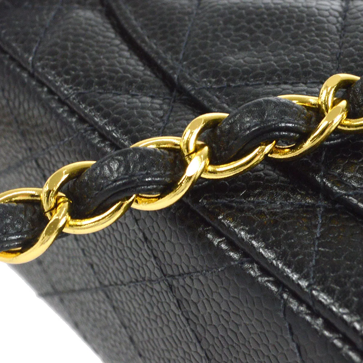CHANEL 1997-1999 Classic Square Flap Mini 17 Black Caviar 18134