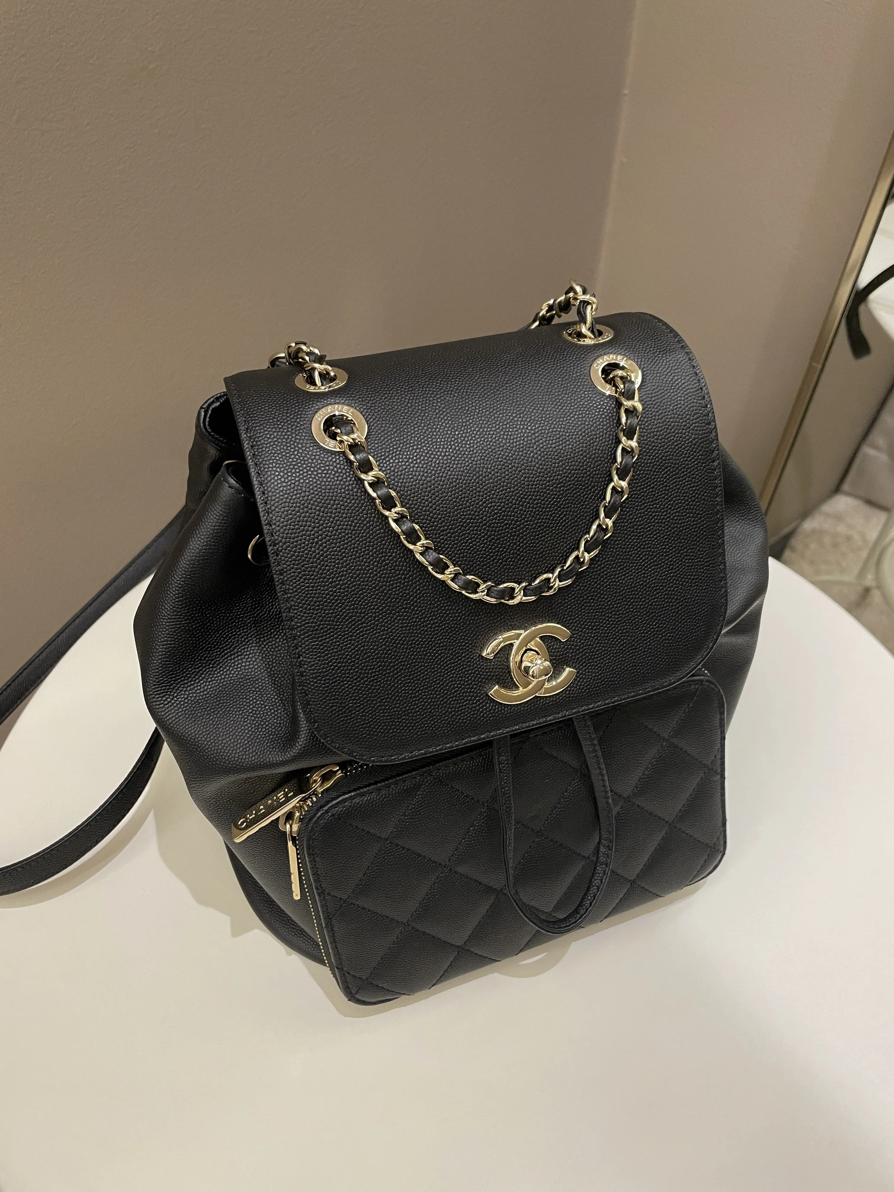 Chanel 21C Business Affinity Backpack  Black Caviar