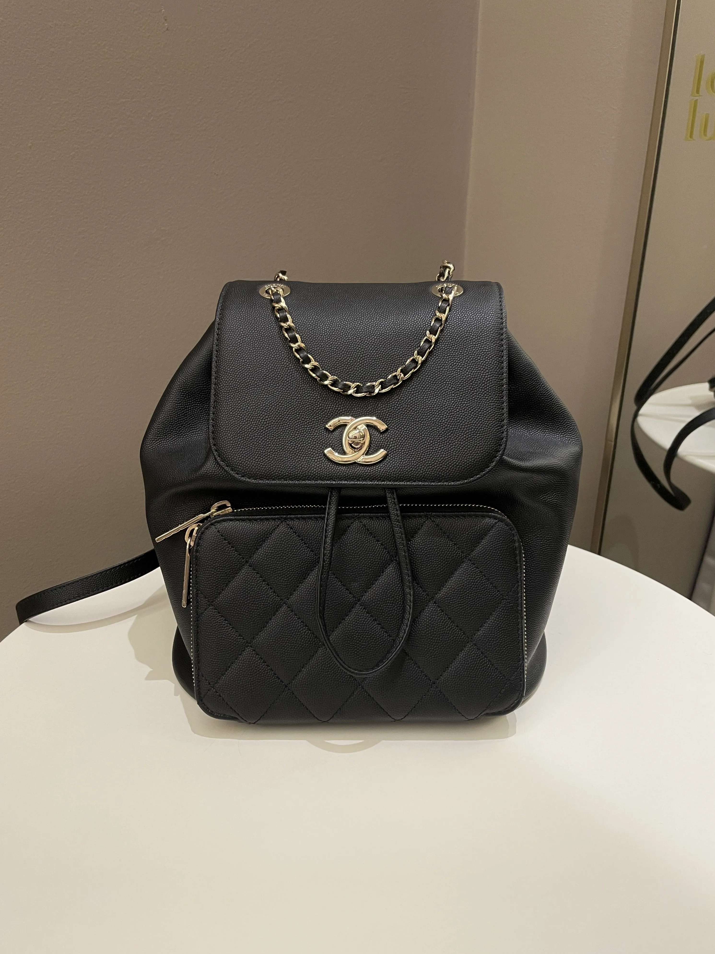 Chanel 21C Business Affinity Backpack  Black Caviar