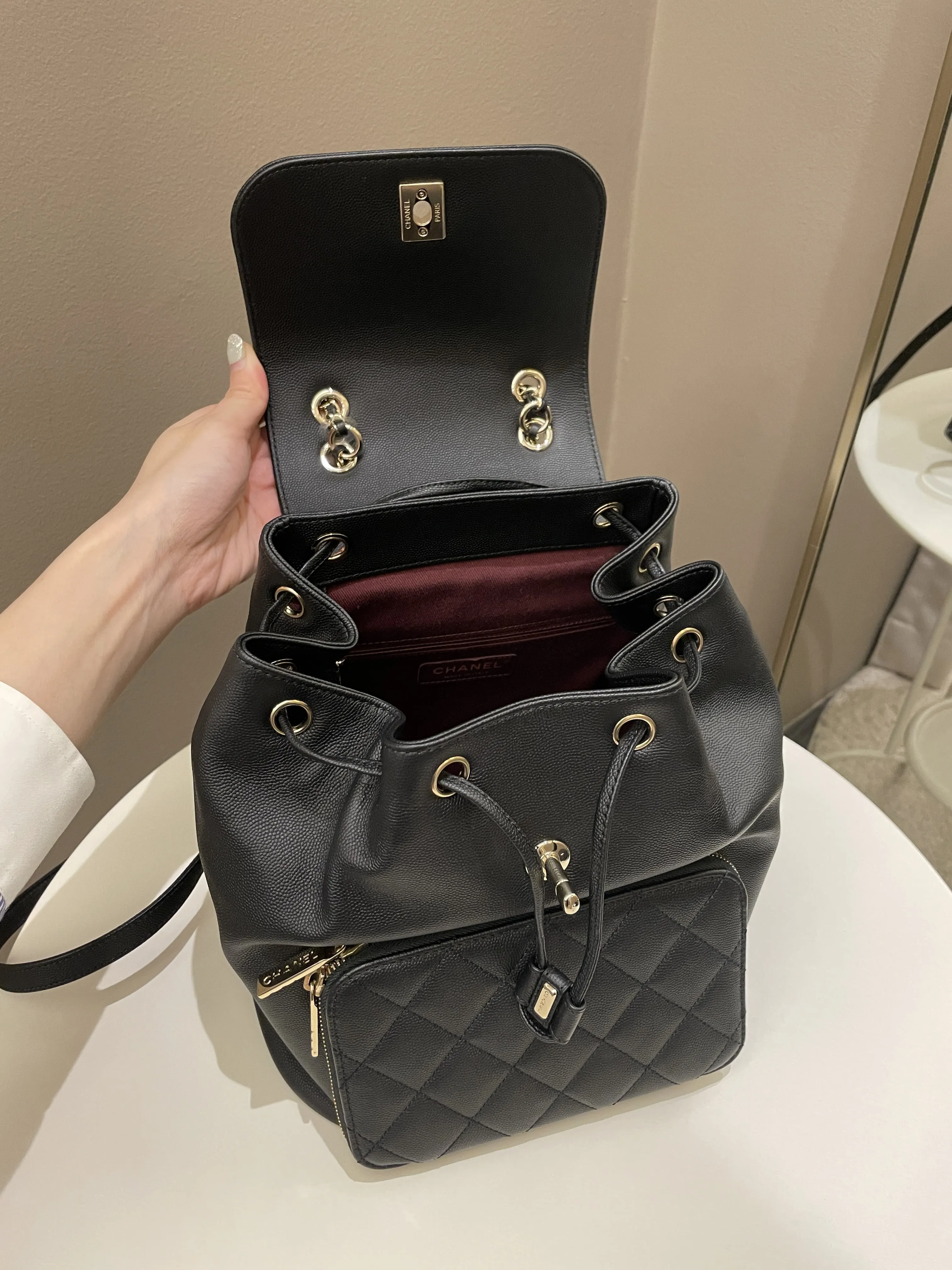 Chanel 21C Business Affinity Backpack  Black Caviar