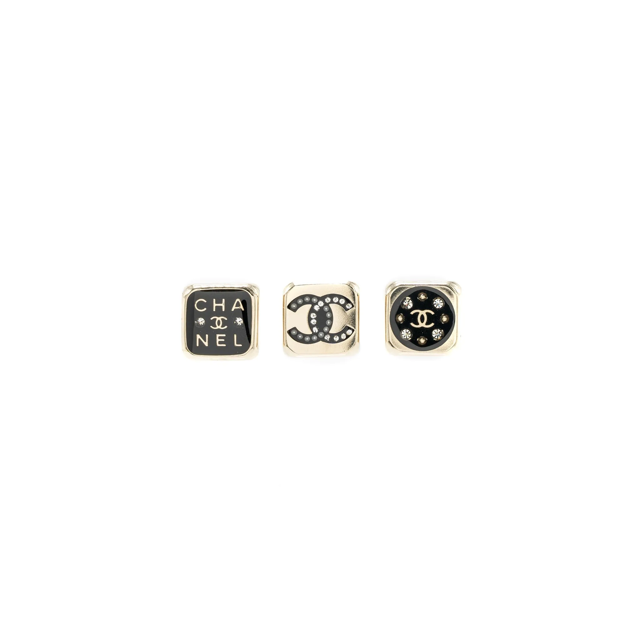 Chanel 3 Pins Square Brooch LGHW