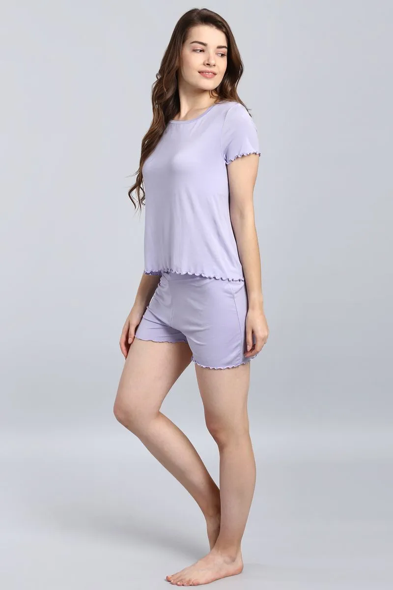 Delicate Lilac Shorts Set