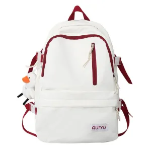 Girls Backpack Teen Rucksack Large Capacity College Student Schoolbag with Decor