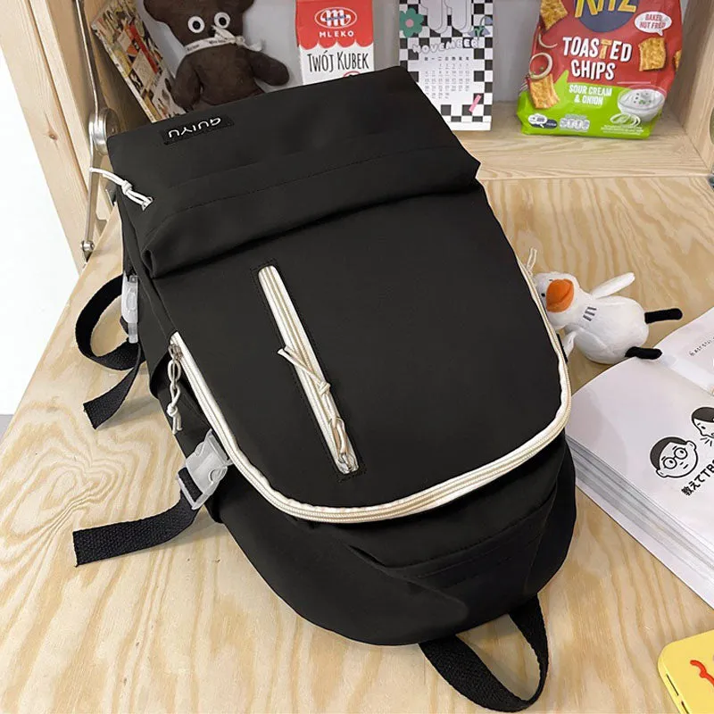 Girls Backpack Teen Rucksack Large Capacity College Student Schoolbag with Decor