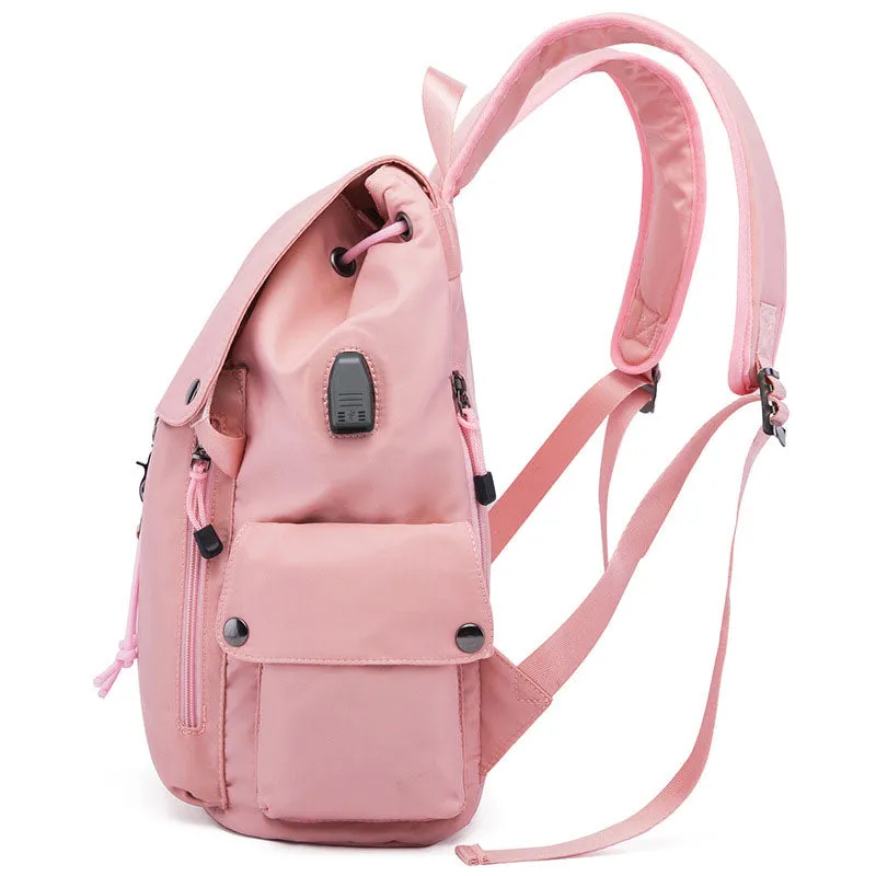Girls Waterproof Backpack with USB Charging Port Bookbag for College Work Business