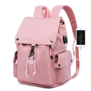 Girls Waterproof Backpack with USB Charging Port Bookbag for College Work Business
