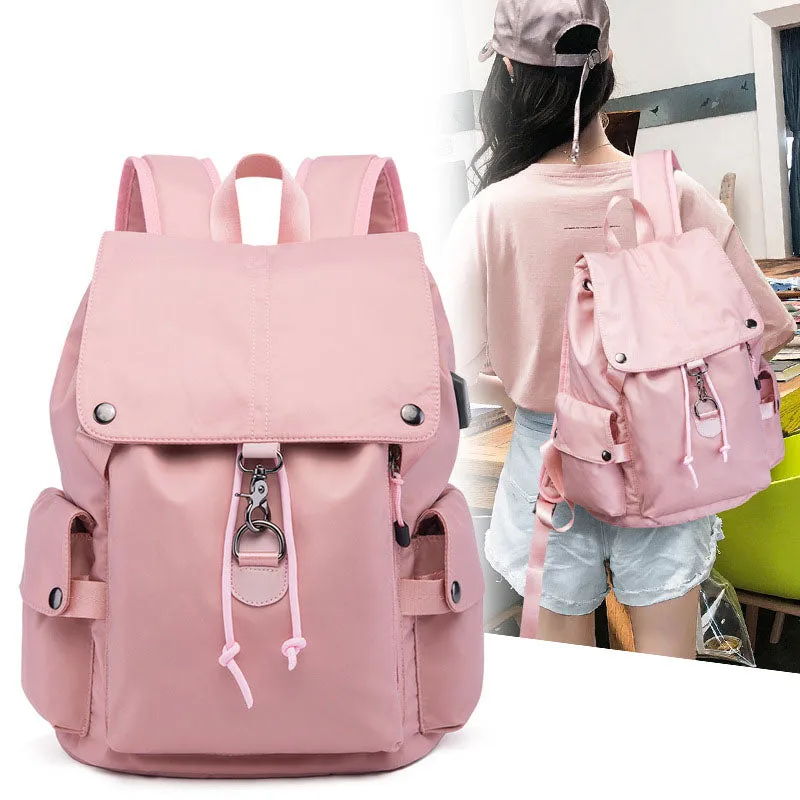 Girls Waterproof Backpack with USB Charging Port Bookbag for College Work Business