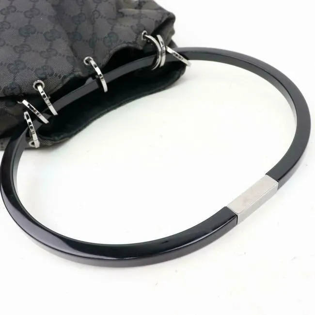 Gucci Black Guccissima Print Canvas/Leather XL Bucket Bag With Resin Handle