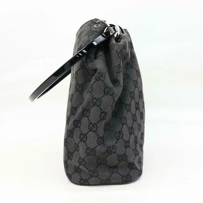 Gucci Black Guccissima Print Canvas/Leather XL Bucket Bag With Resin Handle