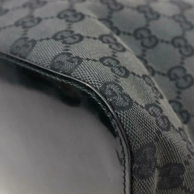 Gucci Black Guccissima Print Canvas/Leather XL Bucket Bag With Resin Handle