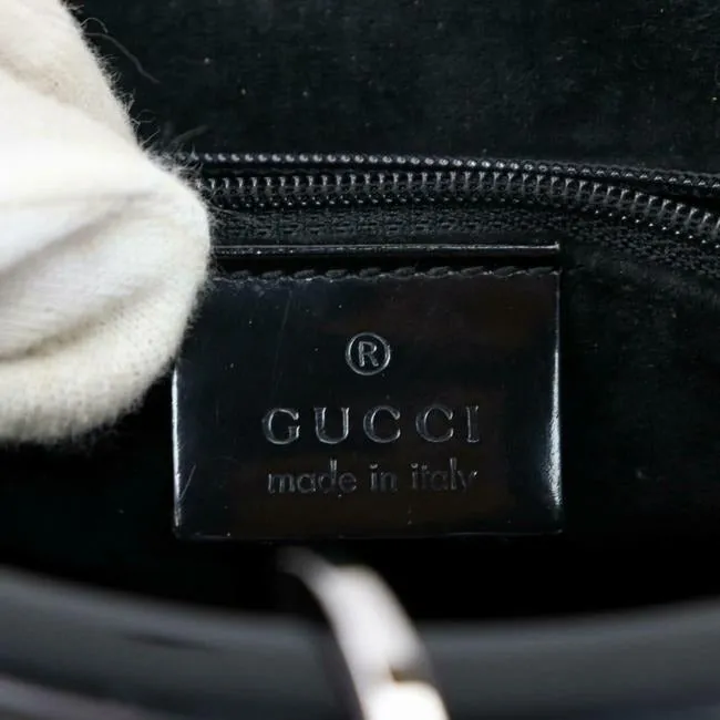 Gucci Black Guccissima Print Canvas/Leather XL Bucket Bag With Resin Handle