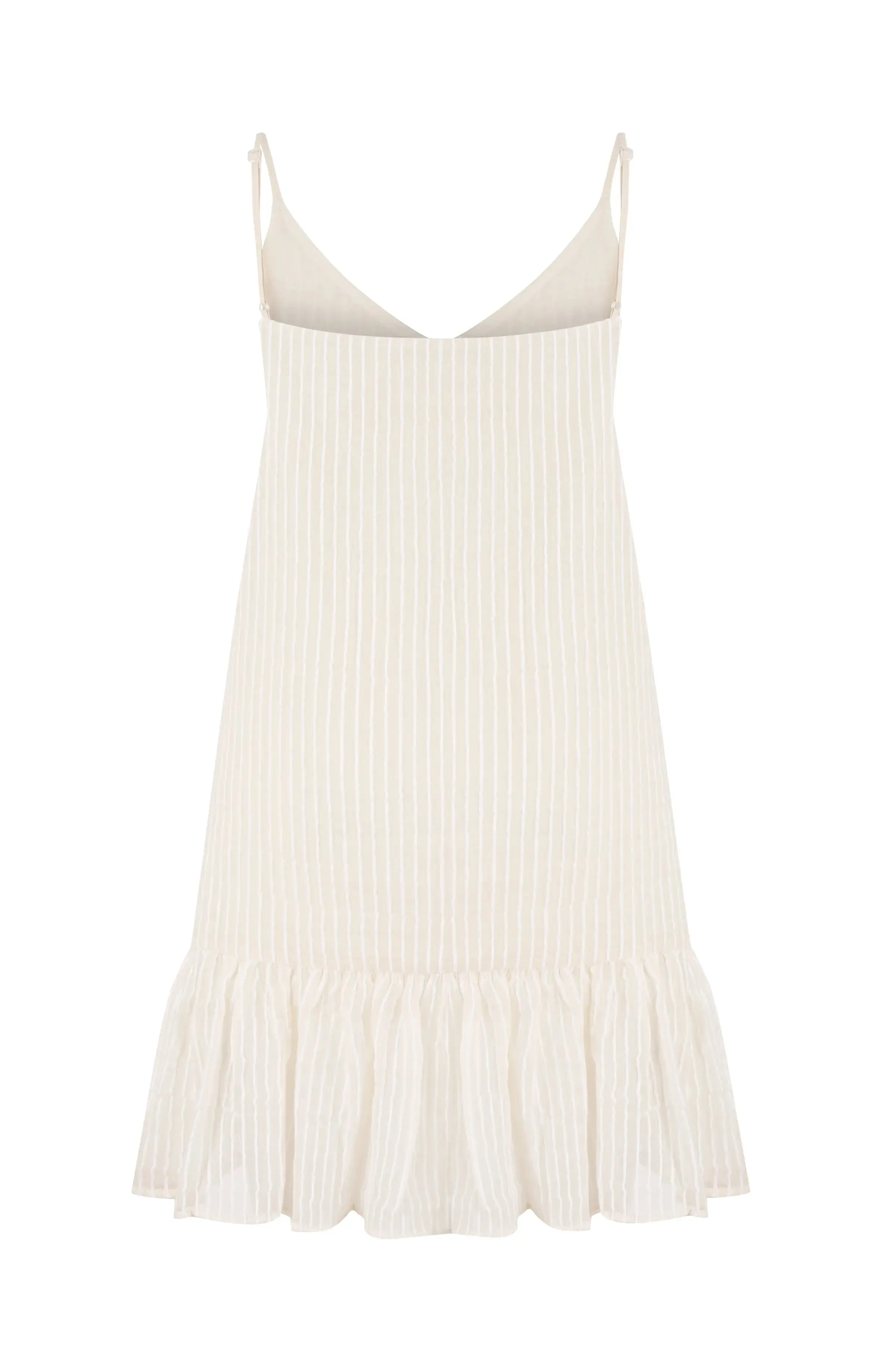Liv Mini Ruffle Dress | White Stripes