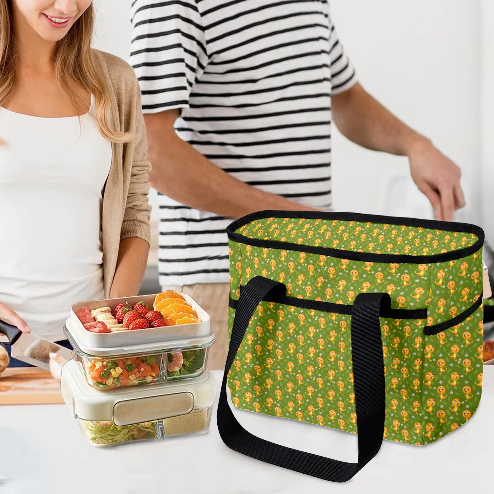Orange Bird Large Capacity Insulated Tote Bag