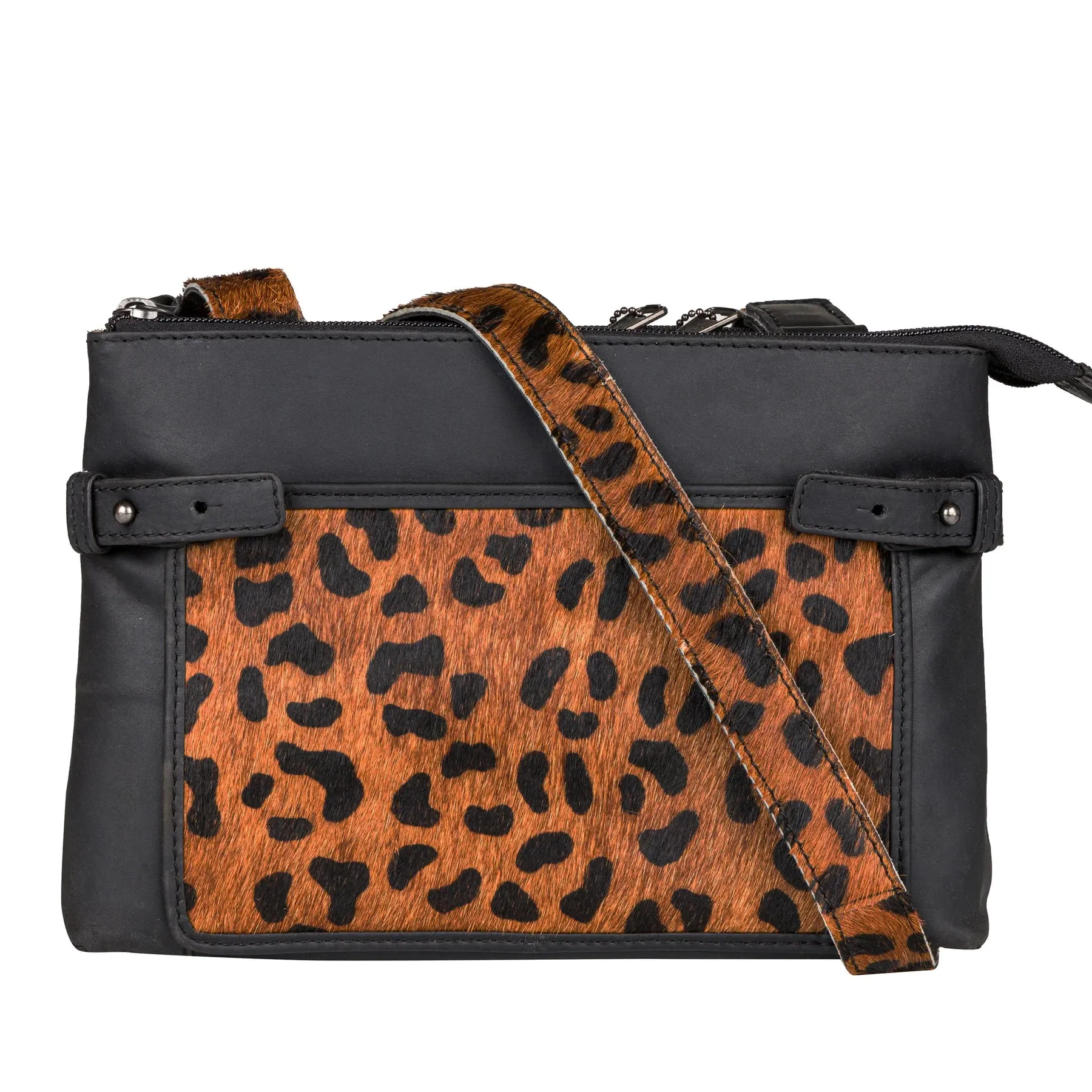 Paige Hair-on Leather Crossbody Purse
