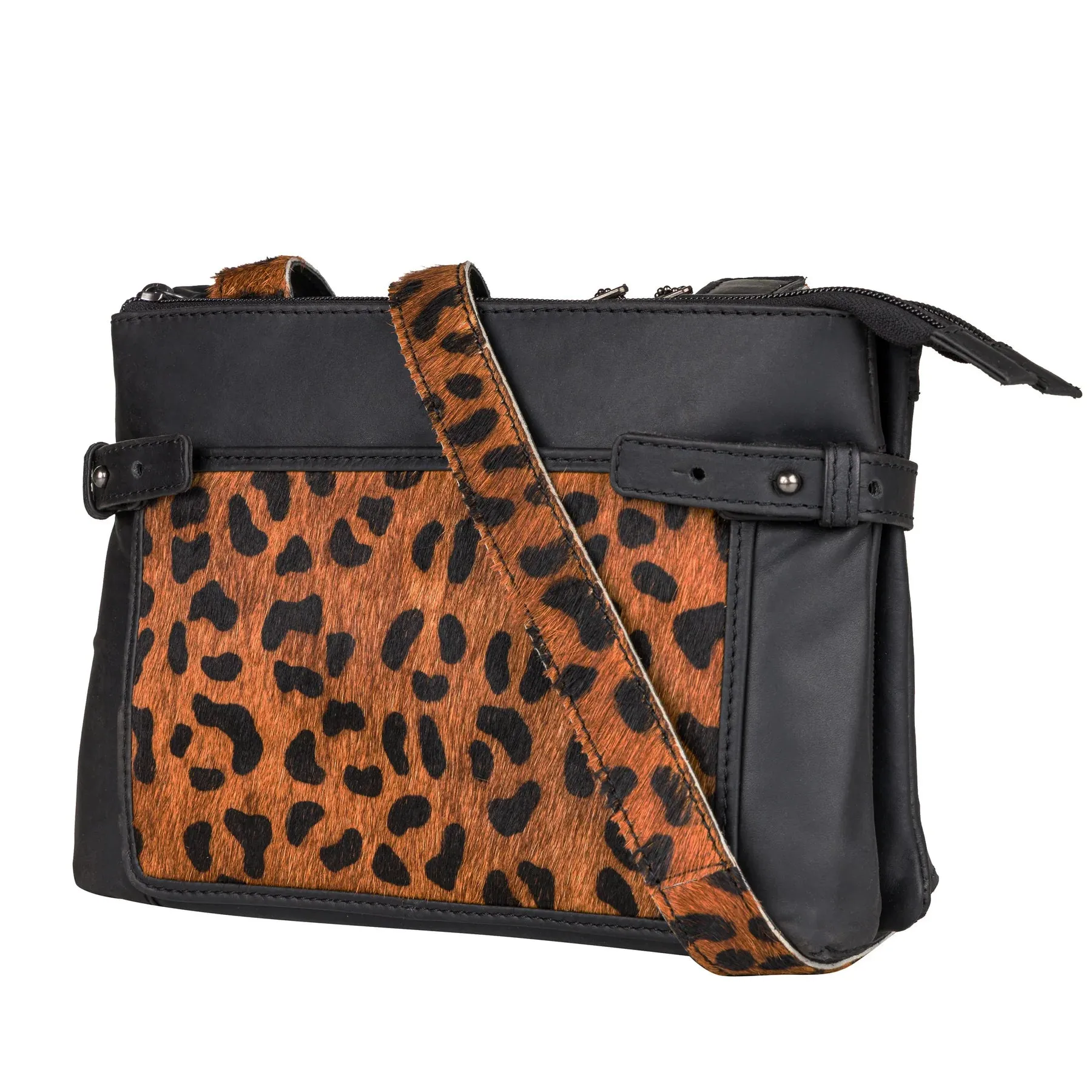 Paige Hair-on Leather Crossbody Purse