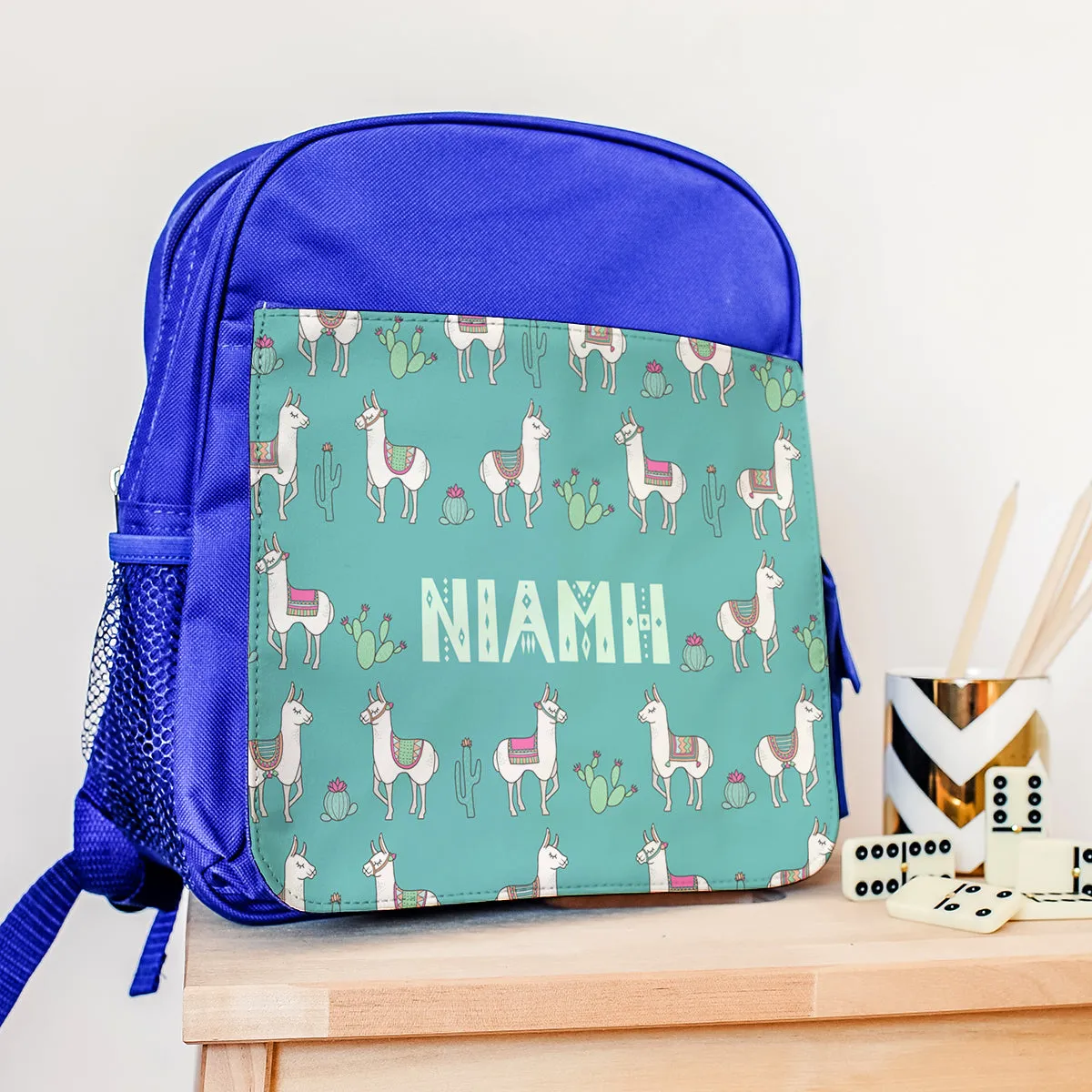 Personalised Backpack With Mexican Llamas Design