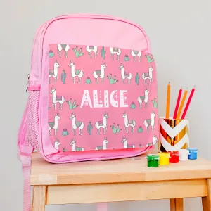 Personalised Backpack With Mexican Llamas Design