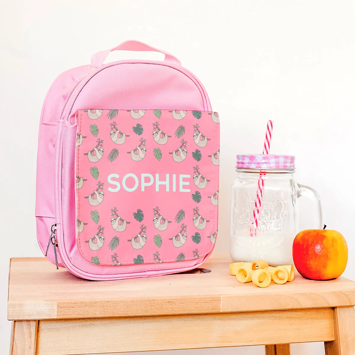 Personalised Backpack With Tropical Sloths Design