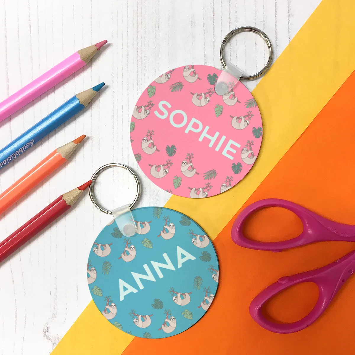 Personalised Backpack With Tropical Sloths Design