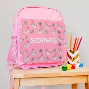 Personalised Backpack With Tropical Sloths Design