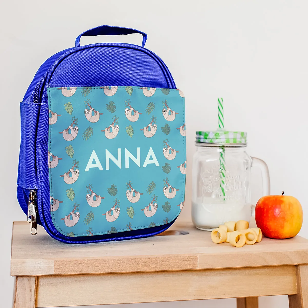 Personalised Backpack With Tropical Sloths Design