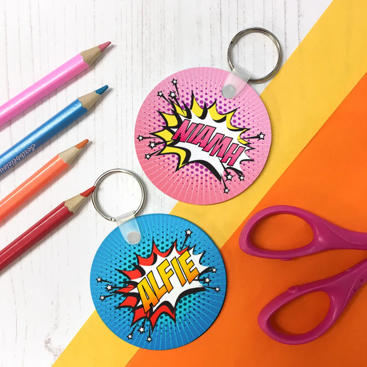 Personalised Pink 'Comic' Backpack