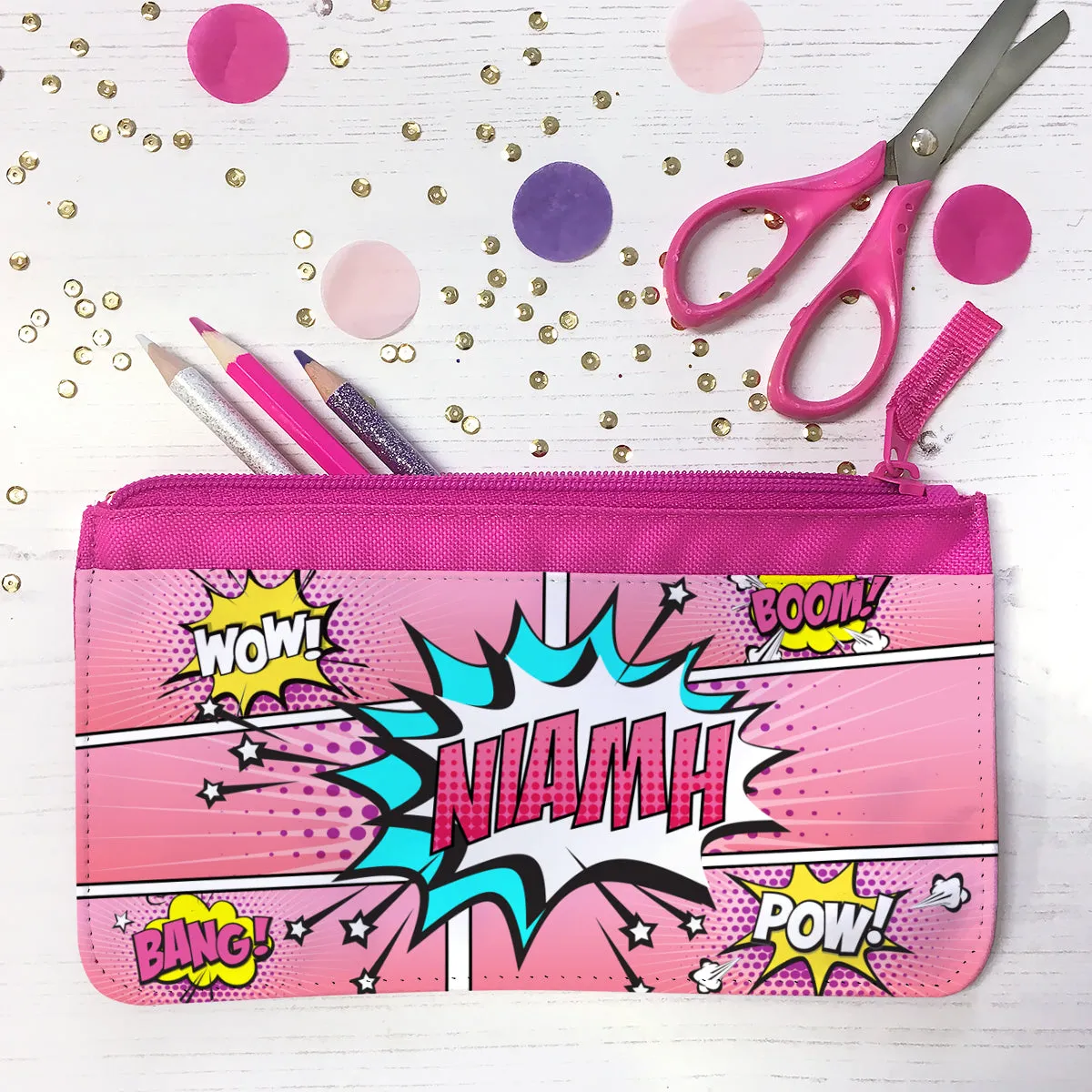 Personalised Pink 'Comic' Backpack