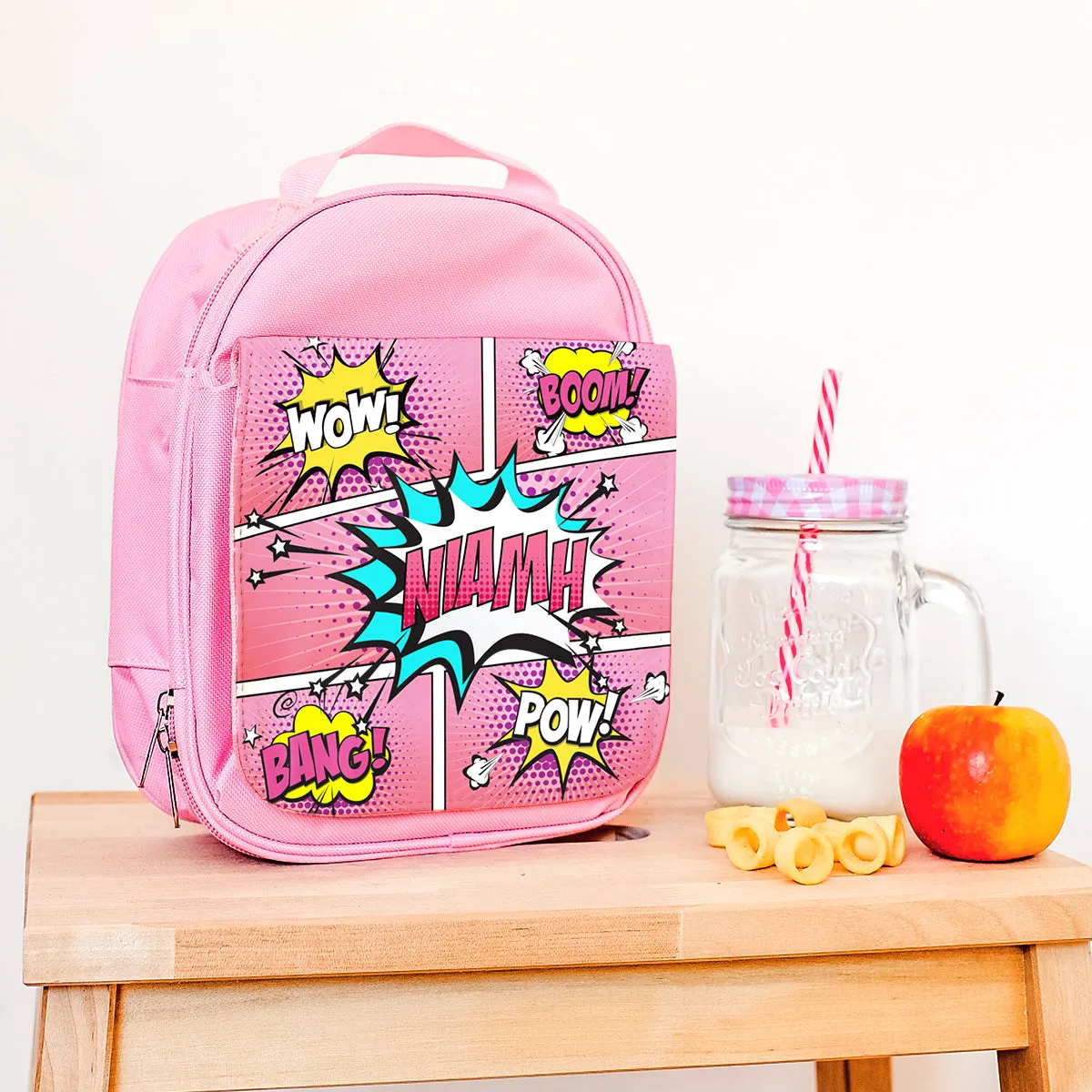 Personalised Pink 'Comic' Backpack