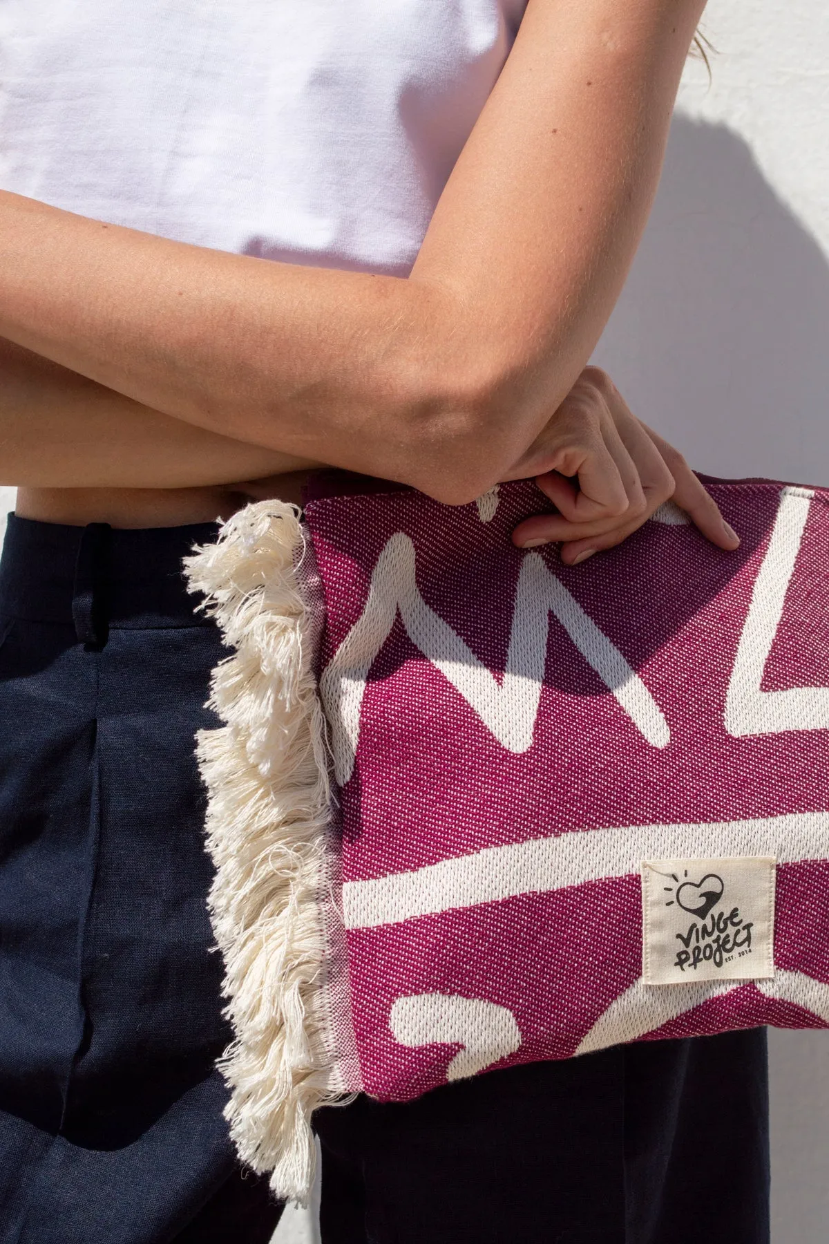"Cyclades" Clutch Bag in Burgundy