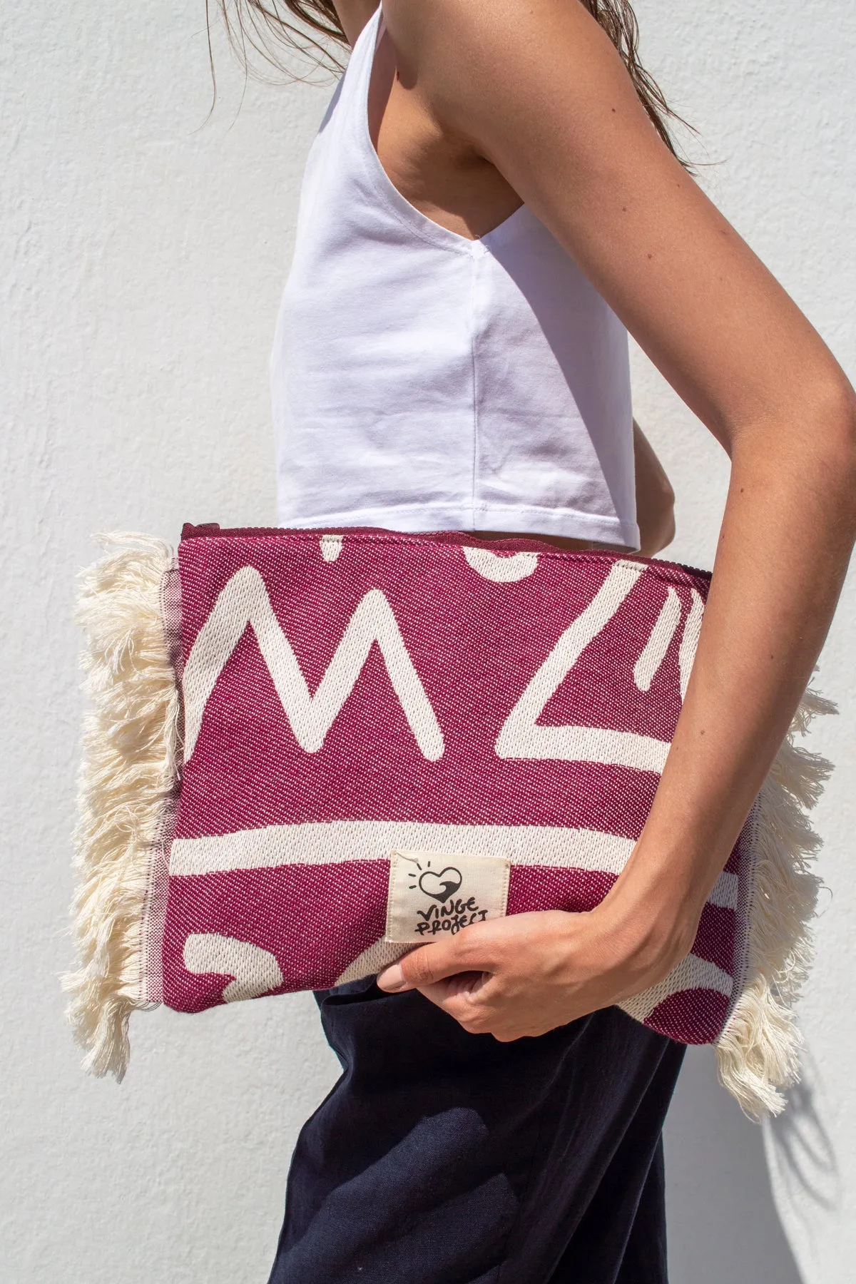 "Cyclades" Clutch Bag in Burgundy