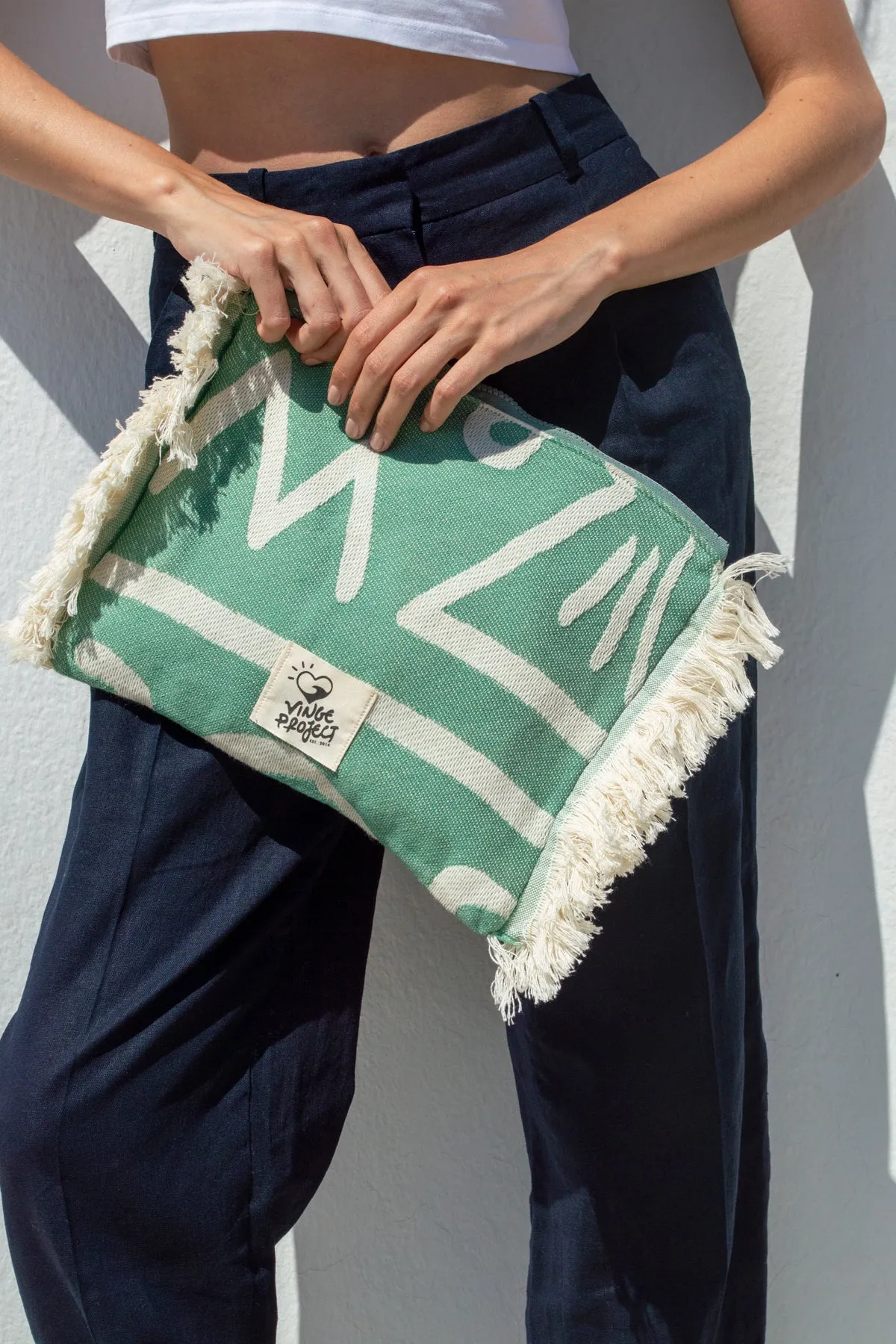 "Cyclades" Clutch Bag in Mint