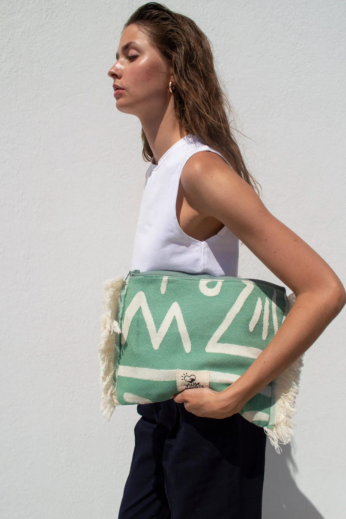 "Cyclades" Clutch Bag in Mint