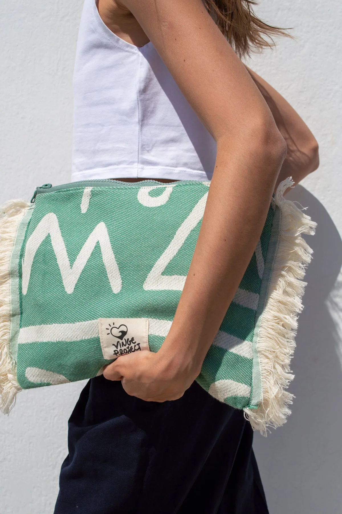 "Cyclades" Clutch Bag in Mint
