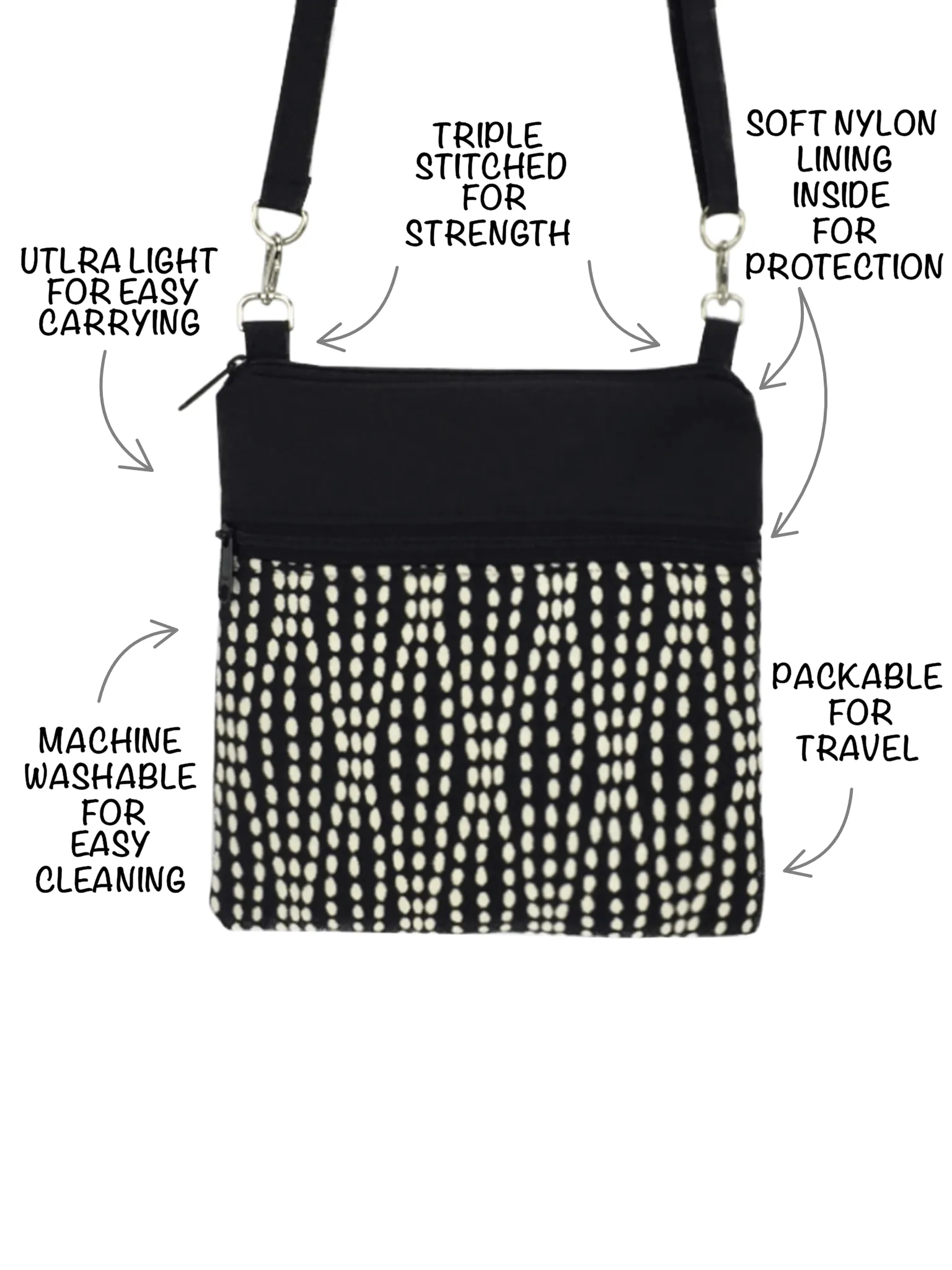 Star in Sage | Light Green Nylon | Navy Zipper | Mini Square Crossbody