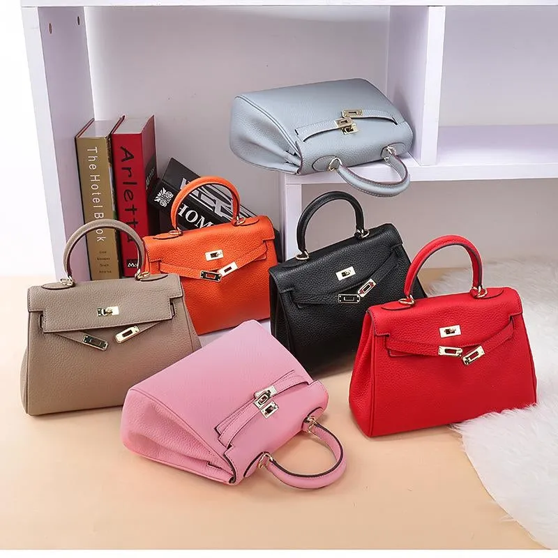 The Abby | Luxury Orange Leather Handbag – Bold & Elegant